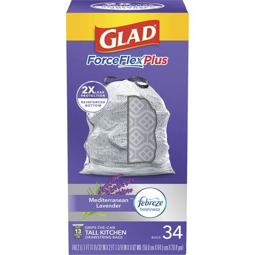 Glad ForceFlexPlus Tall Kitchen Drawstring Trash Bags (78531)
