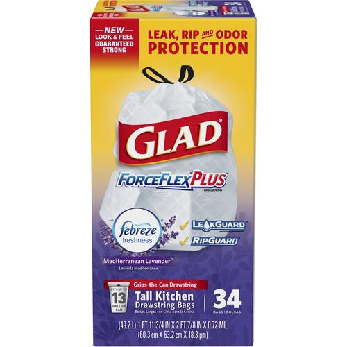 Glad ForceFlexPlus Tall Kitchen Drawstring Trash Bags (78531)