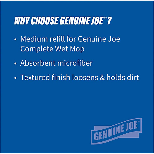 Genuine Joe Microfiber Wet Mophead Refill (47539)