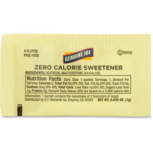 Genuine Joe Sucralose Zero Calorie Sweetener Packets (GJO70468)