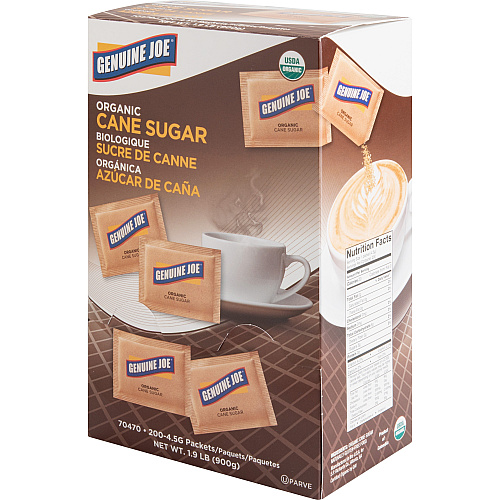 Genuine Joe Turbinado Natural Cane Sugar Packets (70470)