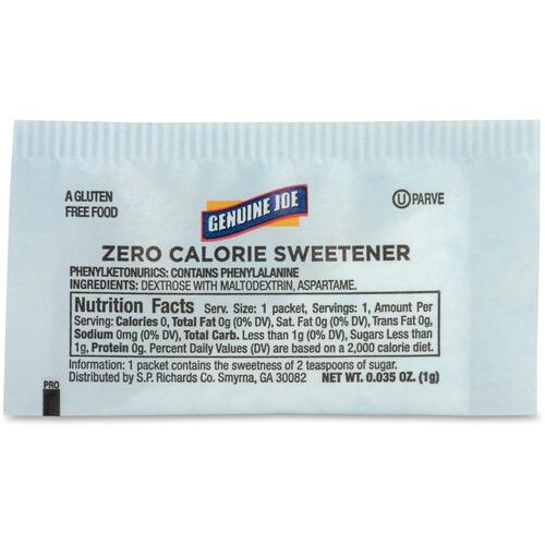 Genuine Joe Aspartame Zero Calorie Sweetener Packs (GJO70471)