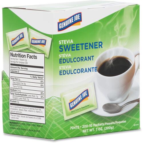 Genuine Joe Stevia Natural Sweetener Packets (GJO70472)