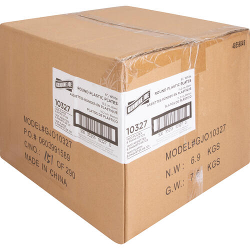 Genuine Joe Reusable Plastic White Plates (GJO10327CT)