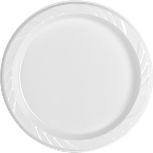 Genuine Joe Reusable Plastic White Plates (GJO10327CT)