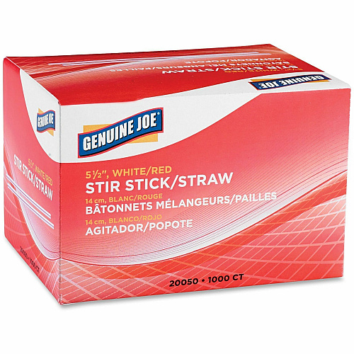 Genuine Joe 5-1/2" Plastic Stir Stick/Straws (20050CT)