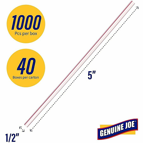 Genuine Joe 5-1/2" Plastic Stir Stick/Straws (20050CT)