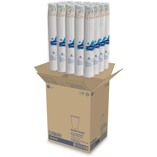 Dixie PerfecTouch Insulated Paper Hot Coffee Cups by GP Pro (5342CDCT)