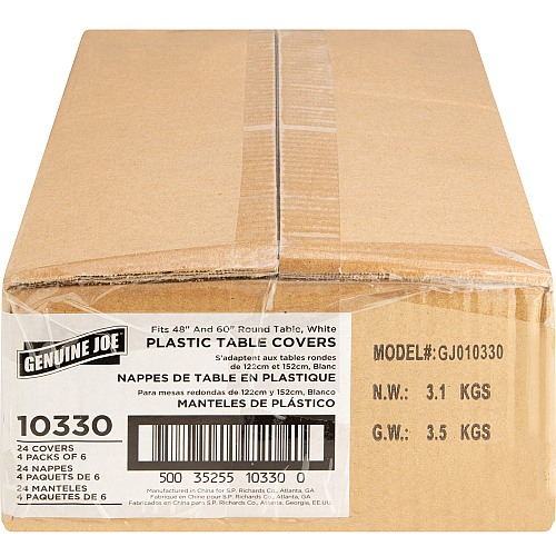 Genuine Joe Plastic Round Tablecovers (10330CT)