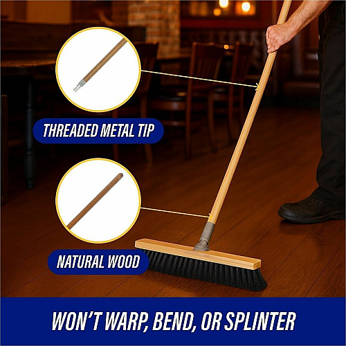 Genuine Joe Wood Handle with Threaded Metal Tip (37061)