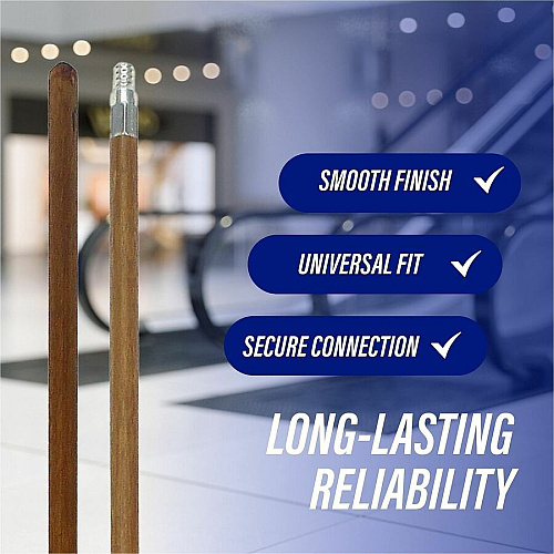 Genuine Joe Wood Handle with Threaded Metal Tip (37061)