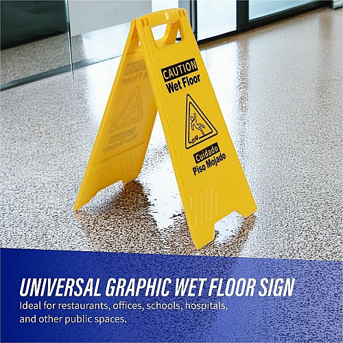 Genuine Joe Universal Graphic Wet Floor Sign (85117)