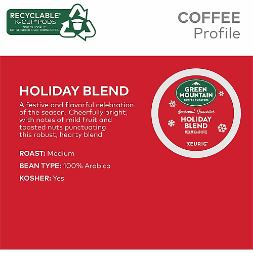 GREEN MOUNTAIN COFFEE ROASTERS K-Cup Holiday Blend Coffee (6204)