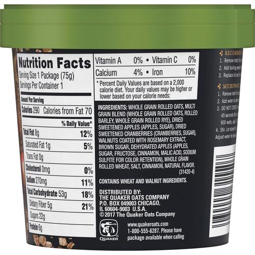 Quaker Real Medleys Apple Walnut Oatmeal (31550)