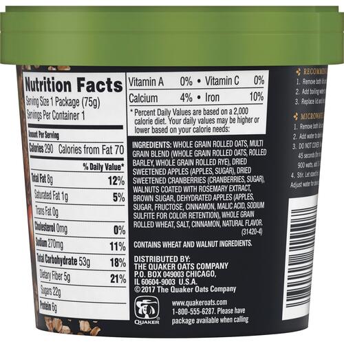 Quaker Real Medleys Apple Walnut Oatmeal (31550)