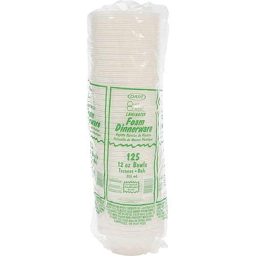 Dart Quiet Classic 12 oz Laminated Foam Bowls (12BWWQR)