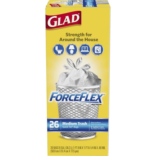 Glad ForceFlex Quick-Tie Medium Trash Bags (70403)