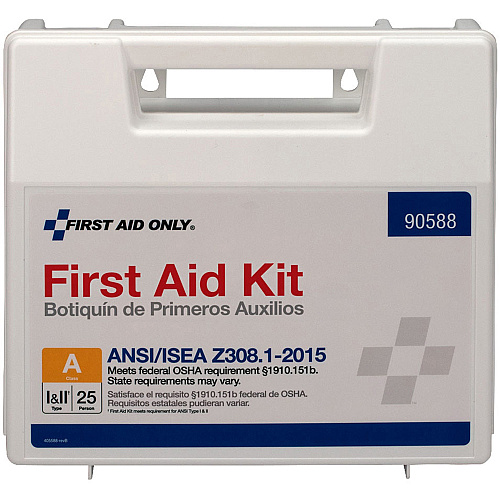 First Aid Only 25-Person Bulk Plastic First Aid Kit - ANSI Compliant (90588)