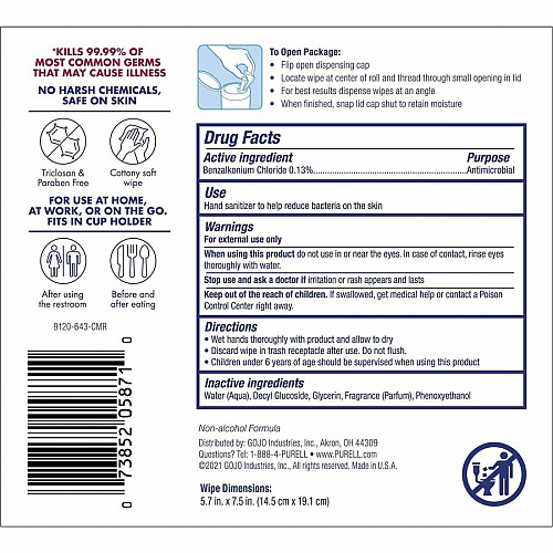 PURELL Clean Scent Hand Sanitizing Wipes (912006CMR)