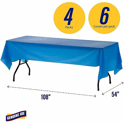 Genuine Joe Plastic Rectangular Table Covers (10325CT)