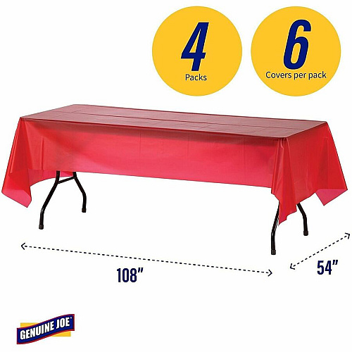 Genuine Joe Plastic Rectangular Table Covers (10326CT)