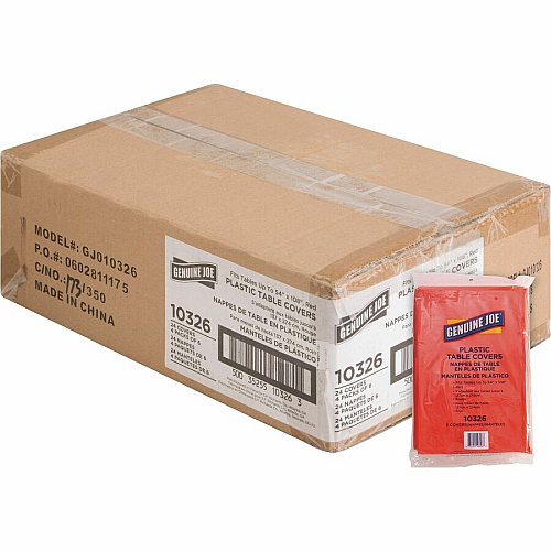 Genuine Joe Plastic Rectangular Table Covers (10326CT)