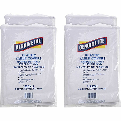 Genuine Joe Plastic Rectangular Table Covers (10328CT)