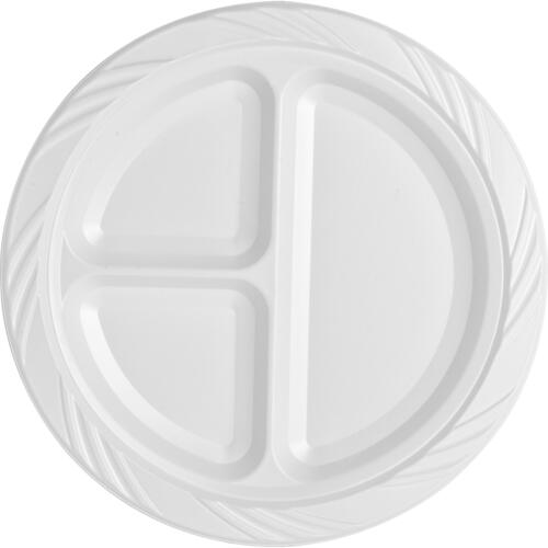 Genuine Joe 3-section Plastic Plates (GJO10425CT)