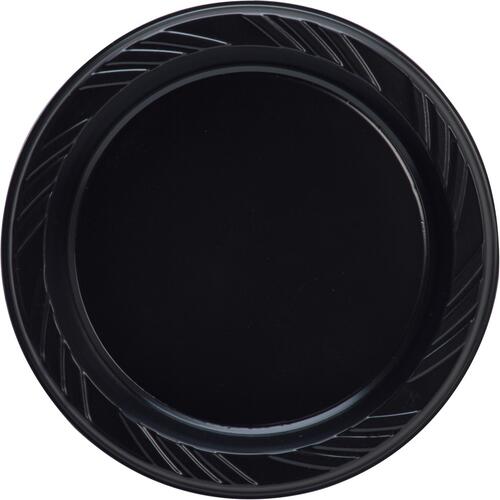 Genuine Joe Round Plastic Black Plates (GJO10427CT)