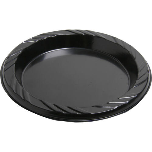 Genuine Joe Round Plastic Black Plates (GJO10427CT)