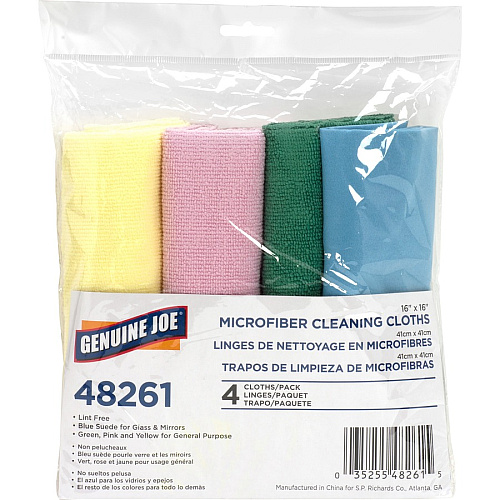 Genuine Joe Color-coded Microfiber Cleaning Cloths (48261CT)