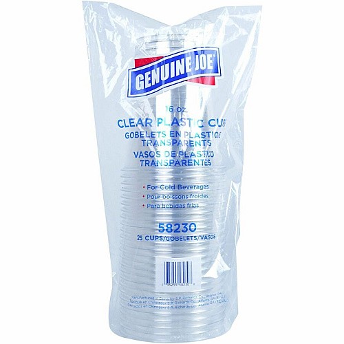 Genuine Joe 16 oz Clear Plastic Cups (58230CT)