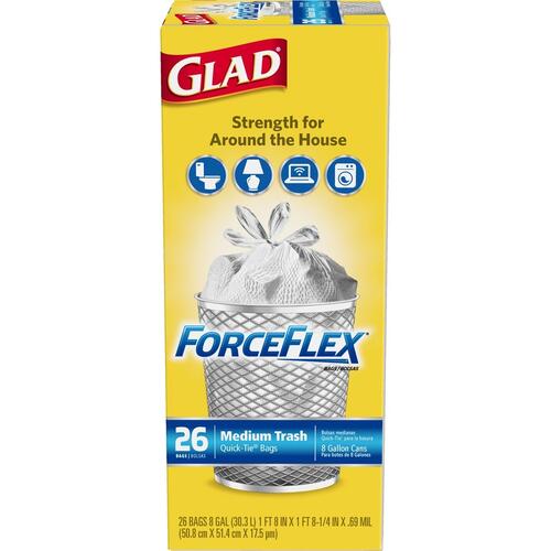 Glad ForceFlex Quick-Tie Medium Trash Bags (70403CT)