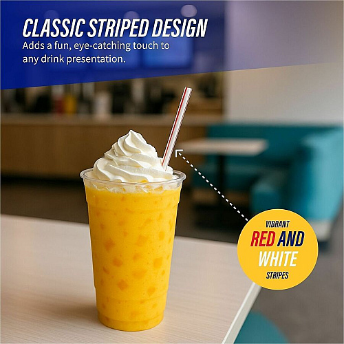 Genuine Joe Jumbo Striped Straws (58944)