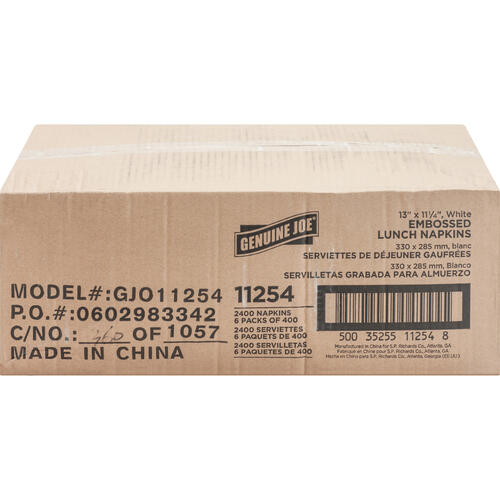 Genuine Joe 1-ply Embossed Lunch Napkins (GJO11254ACT)
