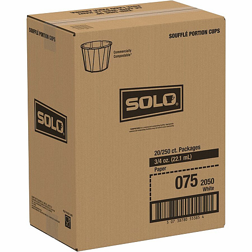 SOLO 0.75 oz Treated Paper Souffle Portion Cups (0752050)
