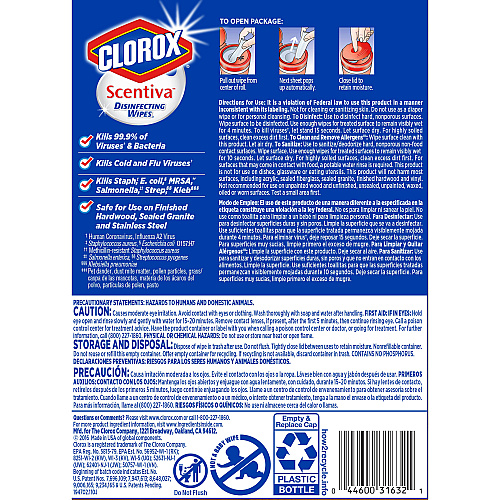 Clorox Scentiva Disinfecting Wipes (31632)