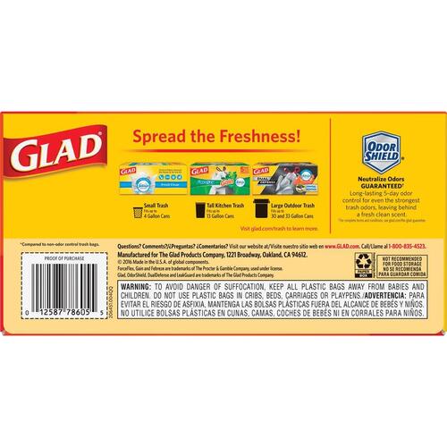 Glad OdorShield Tall Kitchen Drawstring Trash Bags