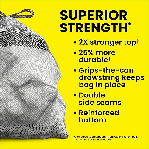 Glad ForceFlex MaxStrength X-Large Kitchen Drawstring Trash Bags (78913)