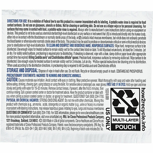 Clorox Healthcare Bleach Germicidal Wipes (31424)