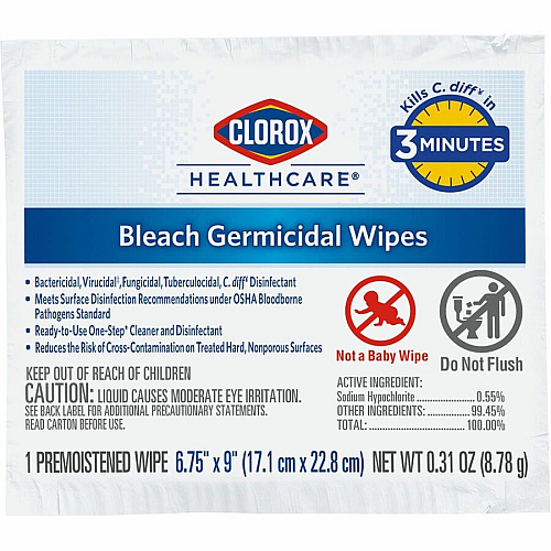 Clorox Healthcare Bleach Germicidal Wipes (31424)