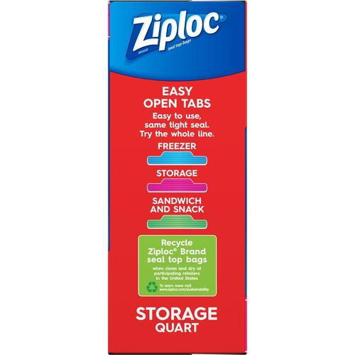 Ziploc Double Zipper Quart Storage Bags (665015CT)