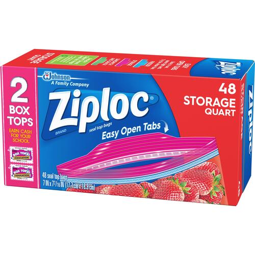 Ziploc Double Zipper Quart Storage Bags (665015CT)