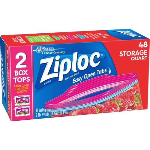 Ziploc Double Zipper Quart Storage Bags (665015CT)