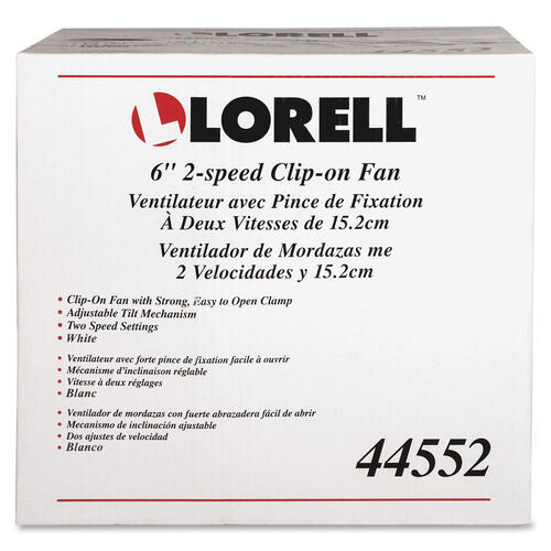 Lorell 6" Personal Clip-On Fan (LLR44552BD)