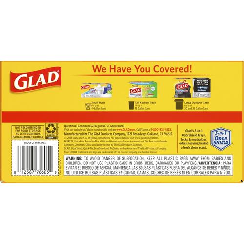 Glad OdorShield Tall Kitchen Drawstring Trash Bags