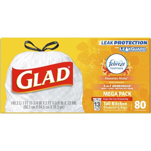 Glad OdorShield Tall Kitchen Drawstring Trash Bags