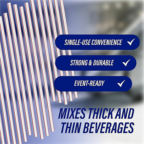 Genuine Joe Jumbo Striped Straws (58944CT)