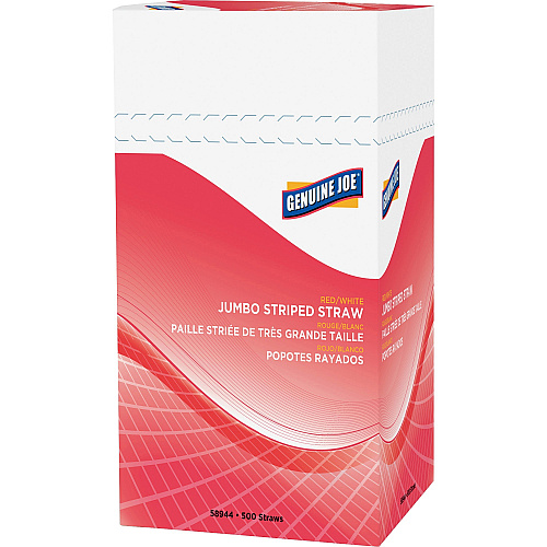 Genuine Joe Jumbo Striped Straws (58944CT)