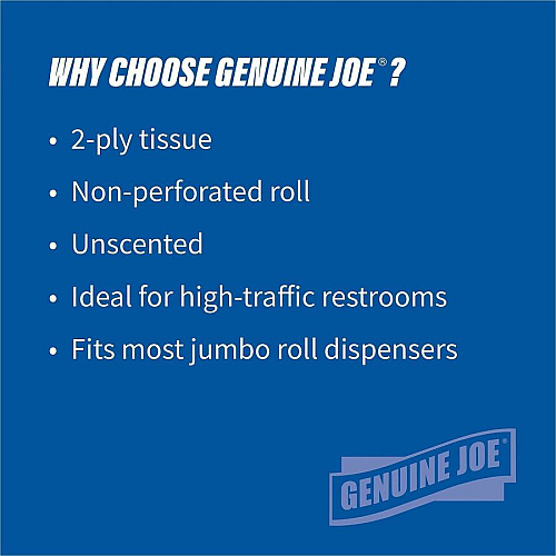 Genuine Joe 2-ply Jumbo Roll Dispenser Bath Tissue (2565012PL)